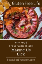 Pinterest mini image - Why food preservatives are making us sick, with a platter of sliced luncheon meats