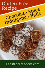 Pinterest mini image - Chocolate spice cookies with various coatings on a plate