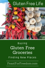 Pinterest mini image - Buying gluten free groceries, finding new places with hanging fresh hot peppers and garlic
