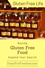Pinterest mini image - Buying gluten free food, expand your search with jars of fresh honey on a nice outdoor display