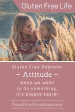 Pinterest mini image - Gluten free beginner - attitude - when we WANT to do something it's always easier with a mother and child outside cuddling
