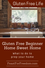 Pinterest mini image - Gluten free beginner home sweet home, what to do to prep your home with a kitchen sink with a window sill with small house plants