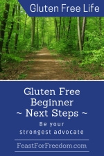 Pinterest mini image - Gluten free beginner next steps, be your strongest advocate with a forest path
