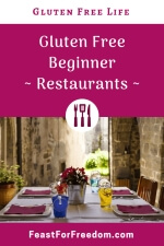 Pinterest mini image - Gluten free beginner, restaurants with a dining table in a castle style restaurant