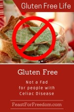 Pinterest mini image - Gluten Free is not a fad with Celiac Disease with cookies and a no go symbol