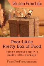 Pinterest mini image - Poor little pretty box of food, poison dressed up in a pretty package, with a fancy gold gift box