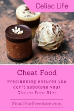Pinterest mini image - Preplan your gluten free cheat food with gourmet chocolates