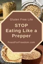 Pinterest mini image - Stop eating like a prepper with a stop sign and several dried foods