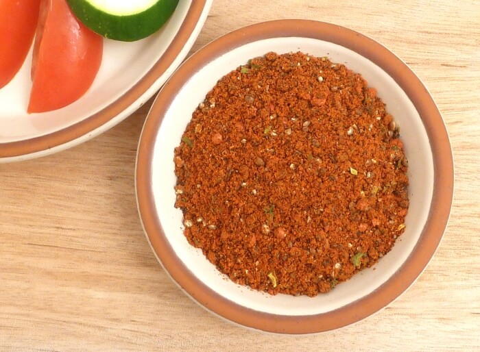 Freshly prepared homemade all purpose seasoning in a small bowl