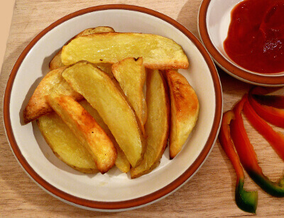 Baked potato wedges on a plate