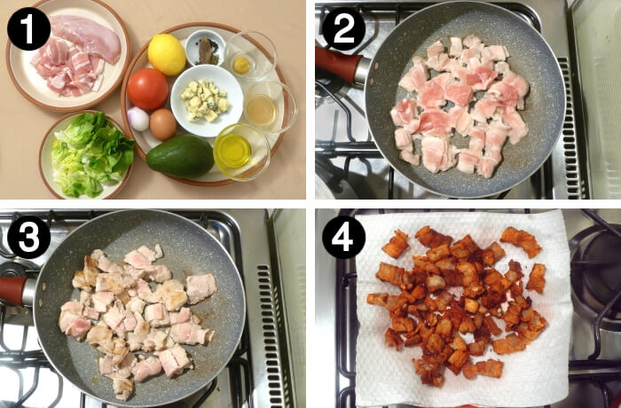 How to make Classic Cobb Salad how to steps 1 to 4